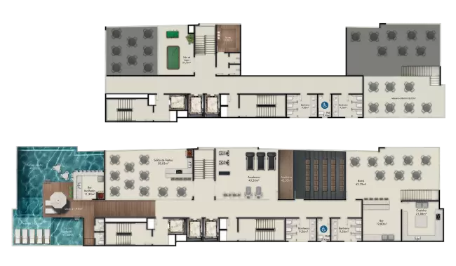 planta Área de Lazer + Rooftop