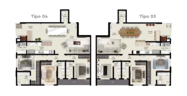 planta Tipo 03 e Tipo 04